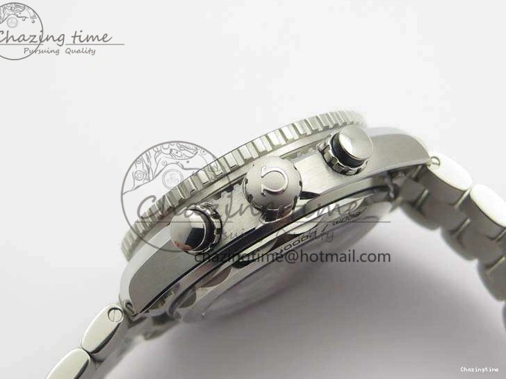 0511 Planet Ocean Master Chrono SS OM 1:1 Best Edition Black Dial On SS Bracelet A9900 V Fashionable 8113
